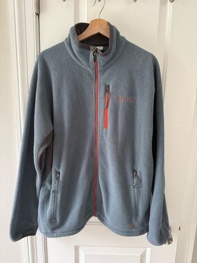 Columbia Slate Gray Fleece Jacket with Orange Zippers